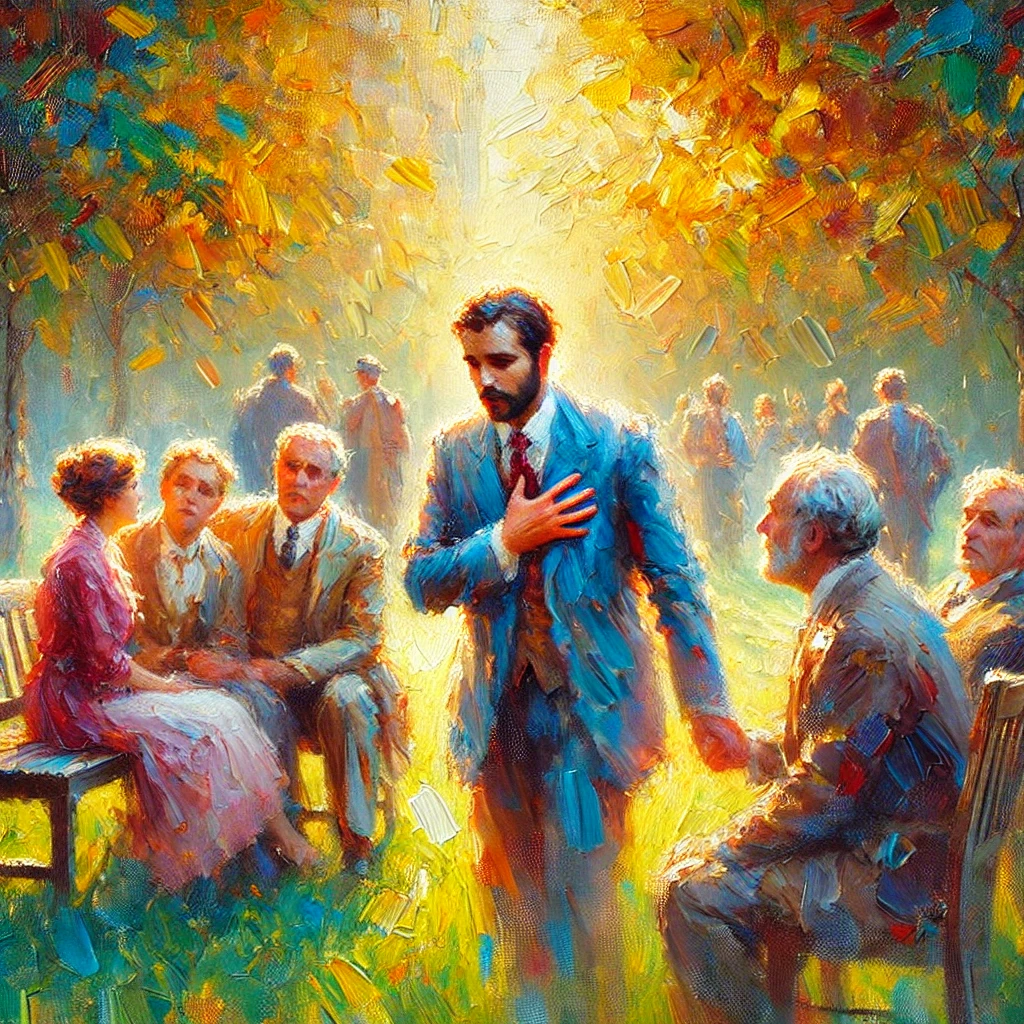 Conversación al aire libre con una persona manifestando ansiedad