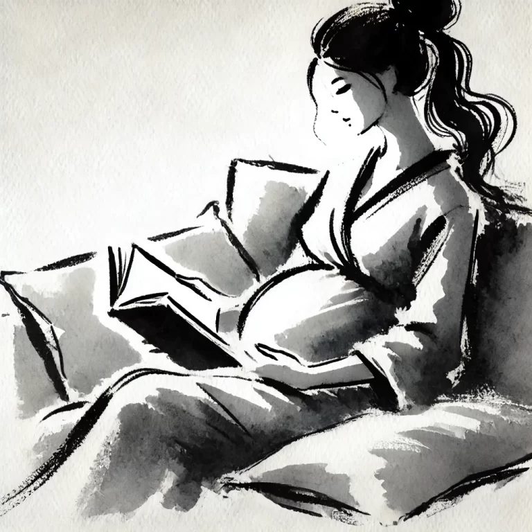 Mujer Embarazada leyendo sobre que ocurre cuando se pierde el tapón mucoso