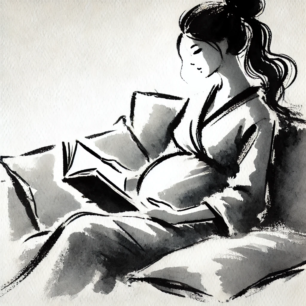 Mujer Embarazada leyendo sobre que ocurre cuando se pierde el tapón mucoso