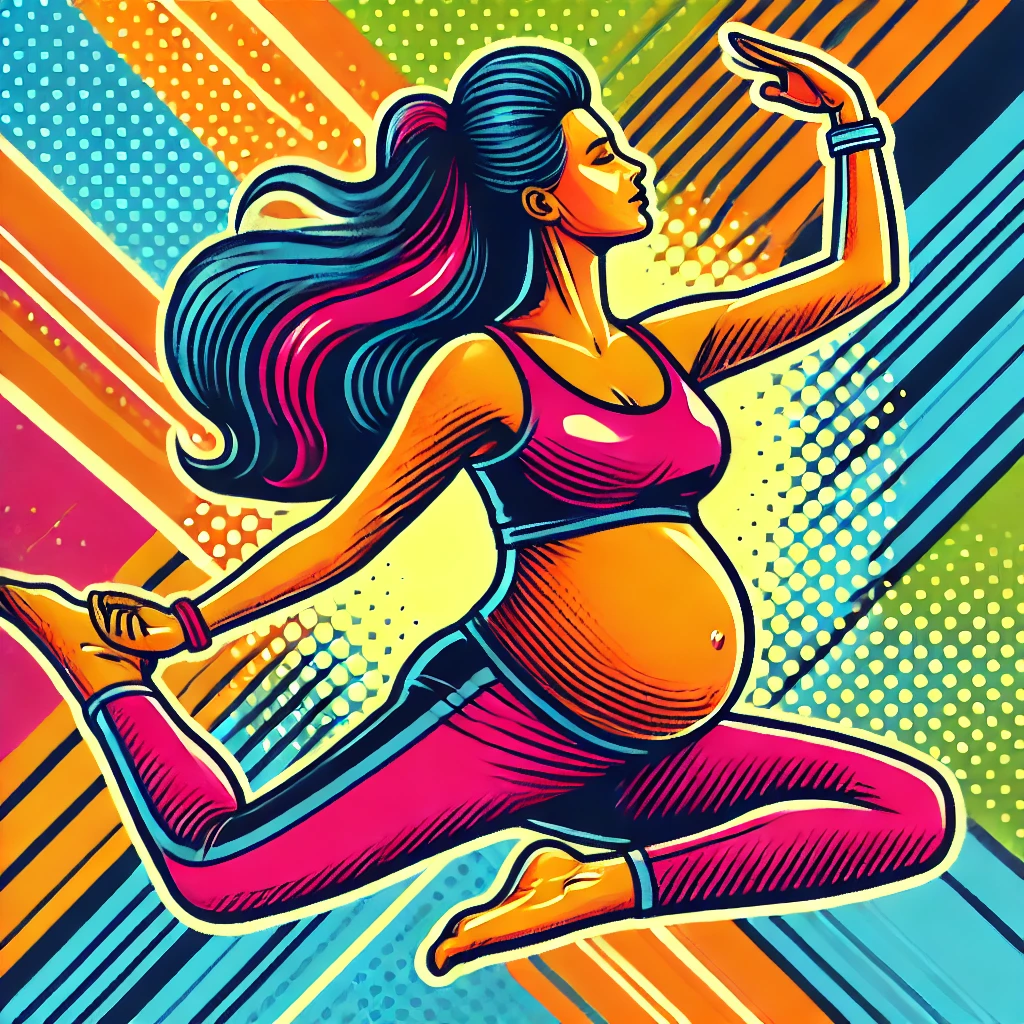 Mujer embarazada haciendo yoga