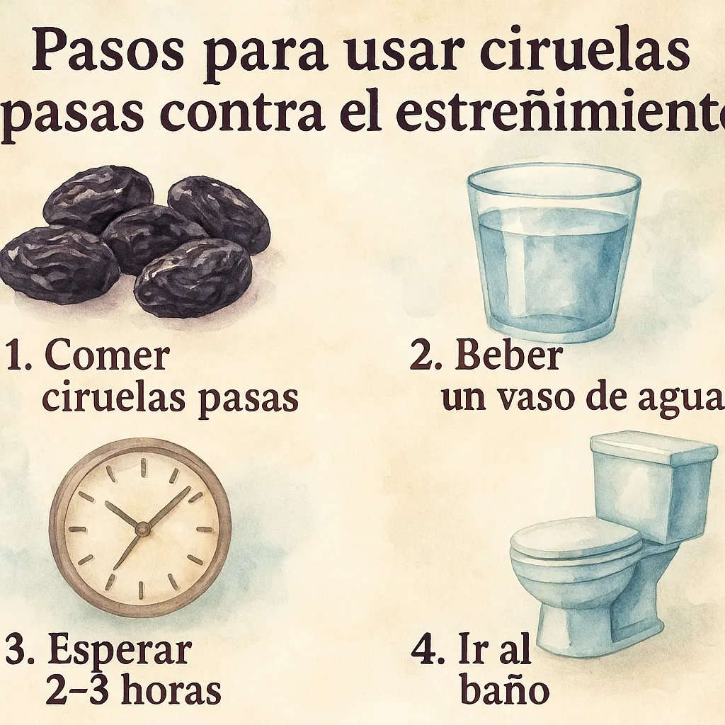 Ciruelas pasas para el estreñimiento - guía paso a paso