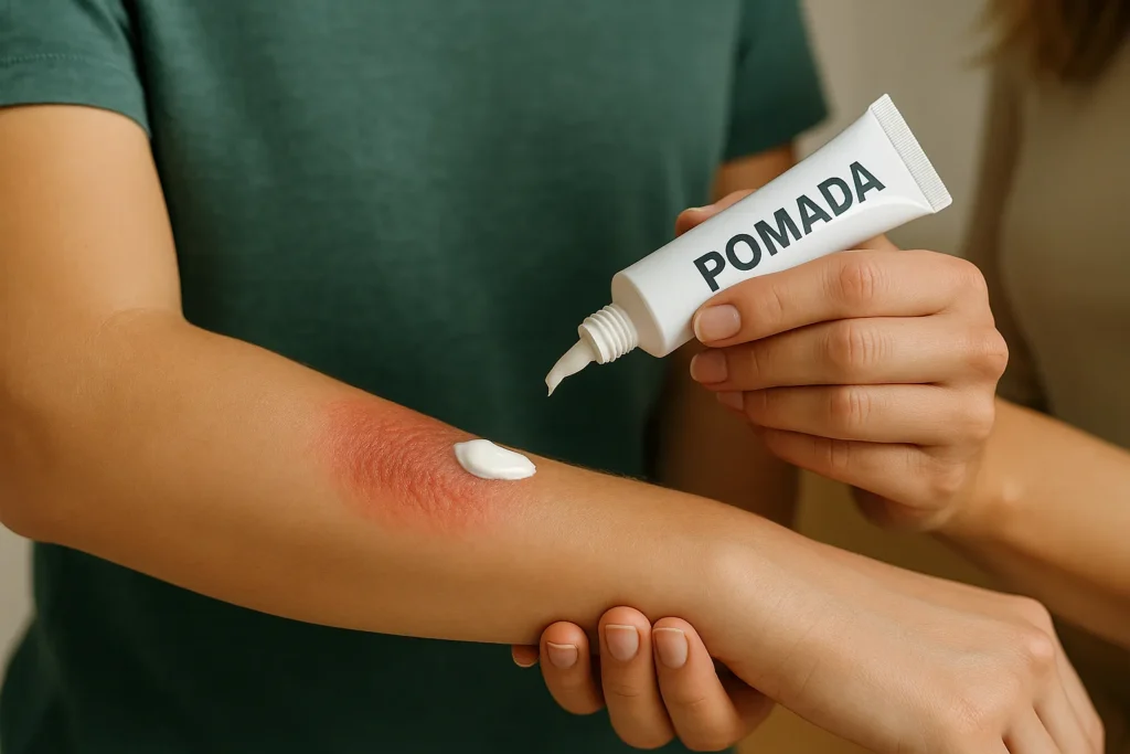 aplica gel o pomada en la quemadura