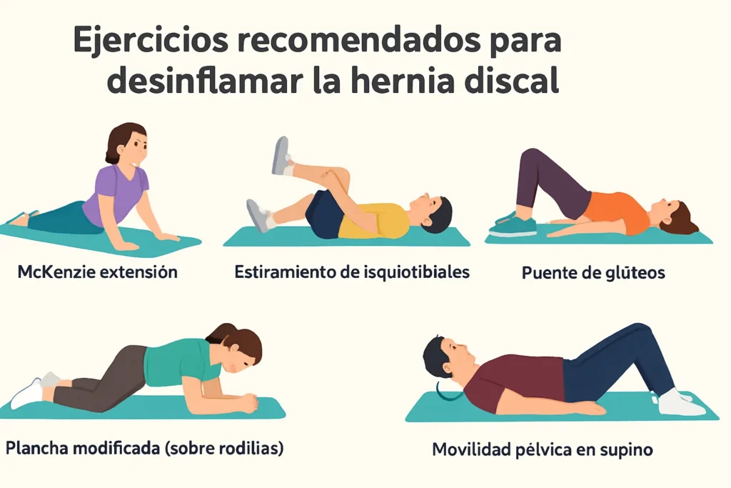 Ejercicios recomendados para desinflamar la hernia discal2