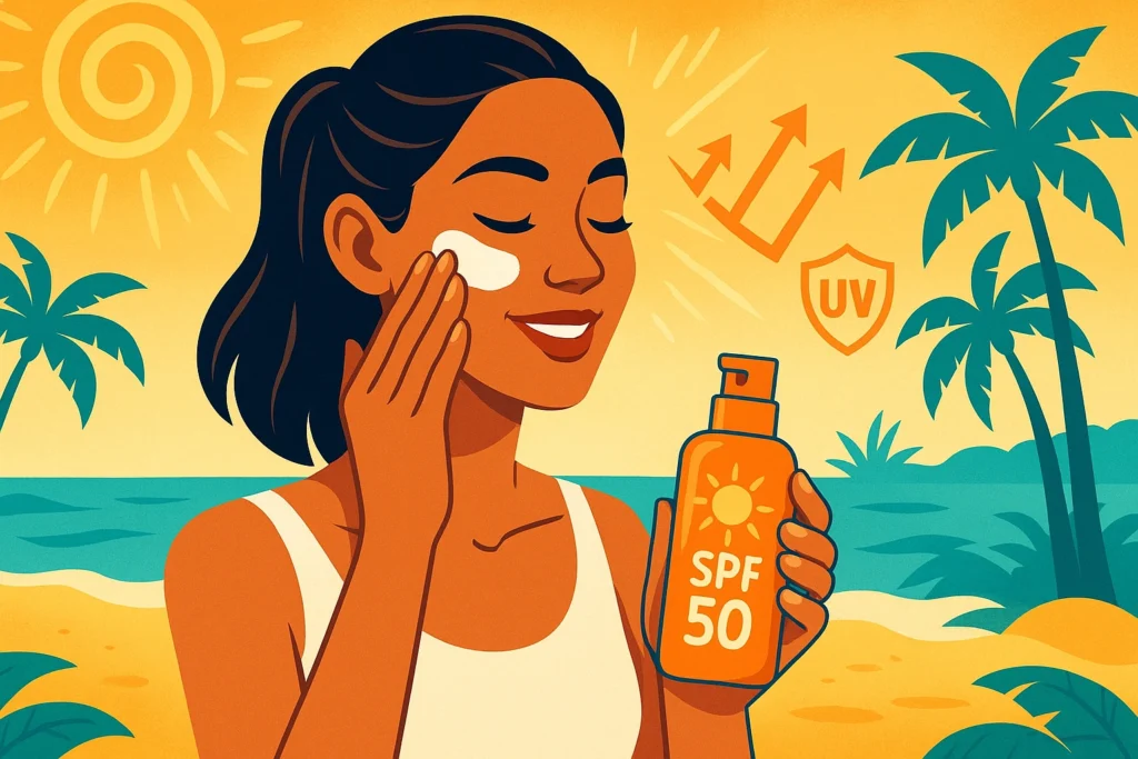 Protección solar para evitar manchas en la cara